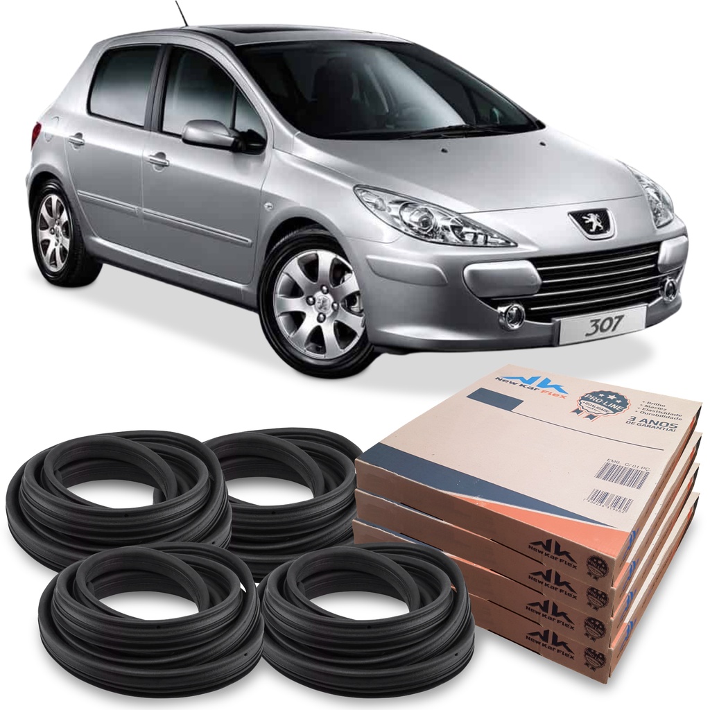 Kit Borracha Guarnição 4 Portas New Kar Peugeot 306 307
