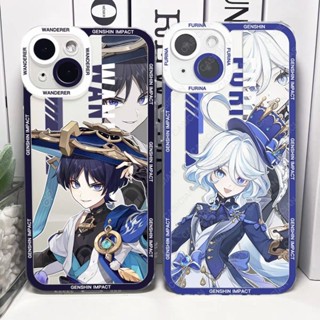Capa De Furina Para Samsung Galaxy A52 A52S A53 A33 A23 A30 A32 A42 A50S A51 A71 A72 Genshin Impact Wanderer Raiden Ayato Silicone Macio TPU Protege Olhos De Anjo Transparente