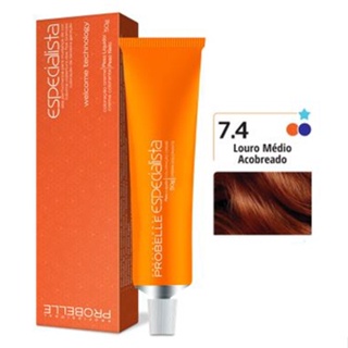 Coloração Especialista Probelle 7.4 Louro Médio Acobreado 50 G em Oferta na Shopee