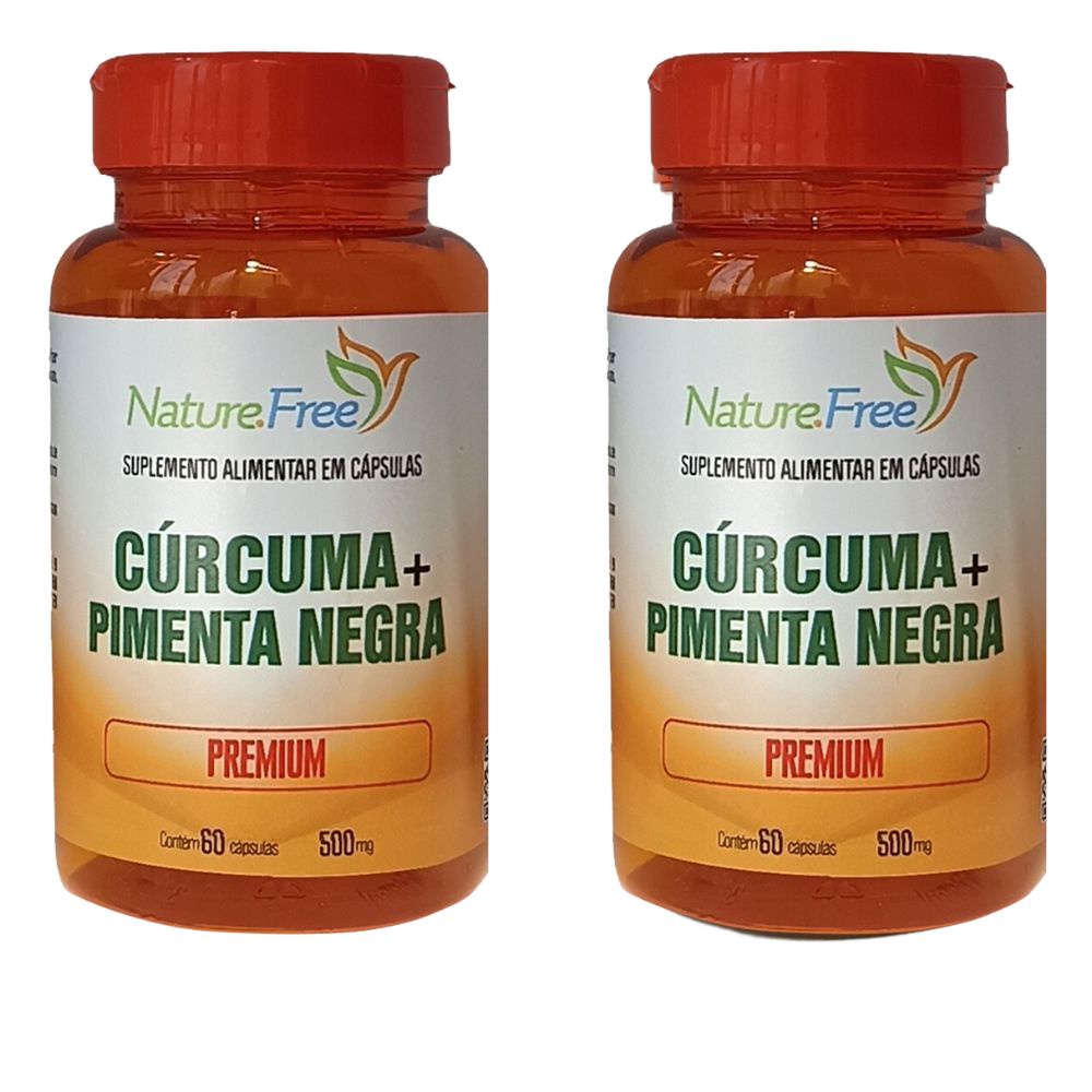 Kit 2 Cúrcuma + Pimenta Negra Premium em Cápsula 60 Cáps - NathurePro