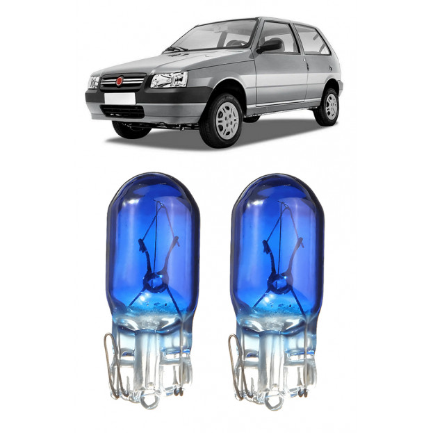 Par Lampada Pingo T10 Super Branca Uno Way Vivace Farol Teto Placa 5w