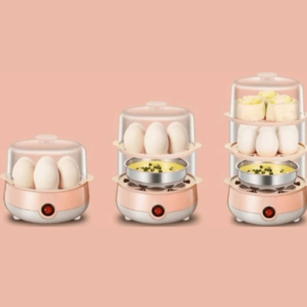 Cozedor Elétrico Ovos Multifuncional A Vapor Rápido 3 Andares Até 7/14/21 Ovos Prático