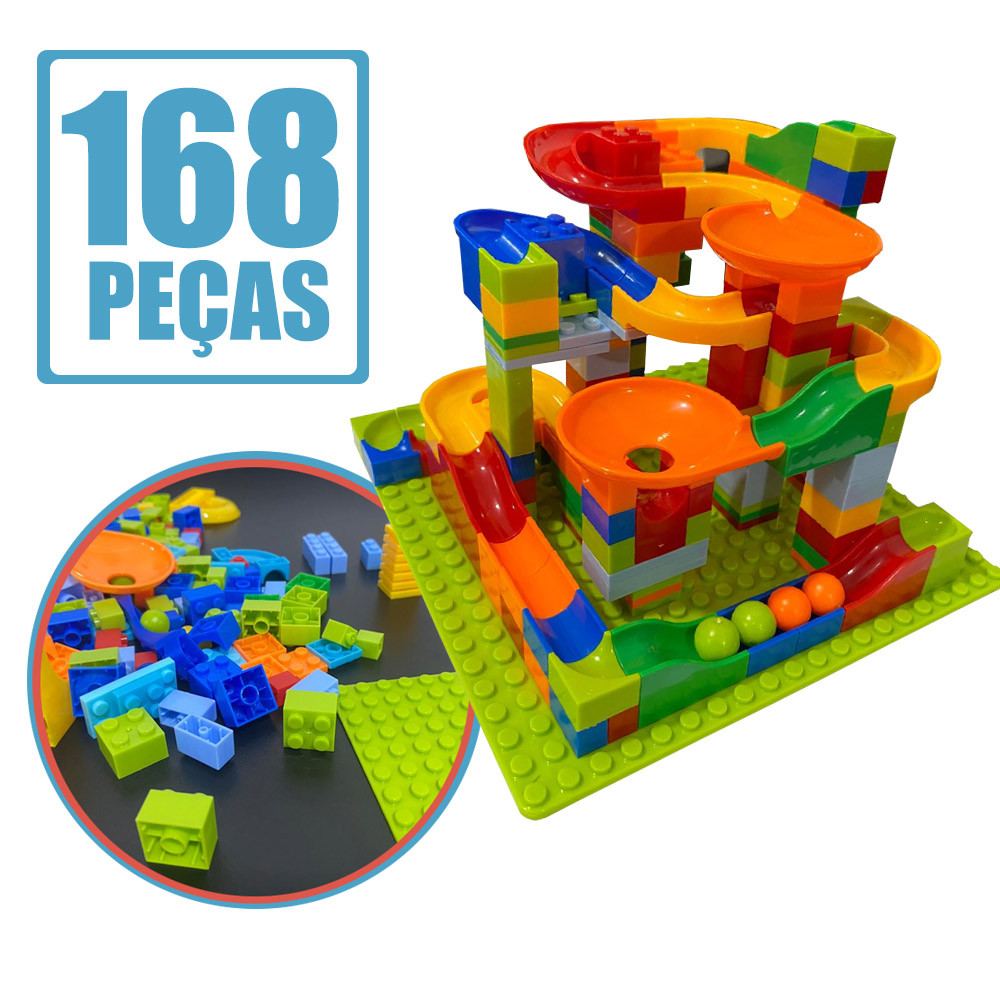 Blocos de Montar 168 Peças Brinquedo Construção Criatividade Infantil Educativo Diversão