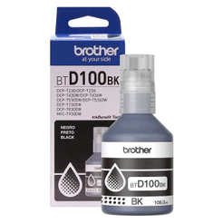 Garrafa de tinta original Brother para InkTank BTD100BK Preto 108ml