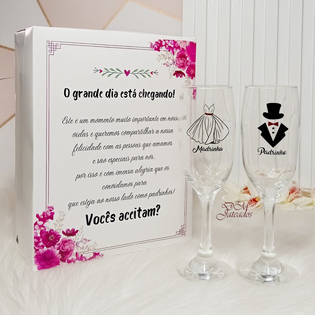 Kit Convite para Padrinhos e Madrinhas de Casamento – Pronta Entrega em Oferta na Shopee
