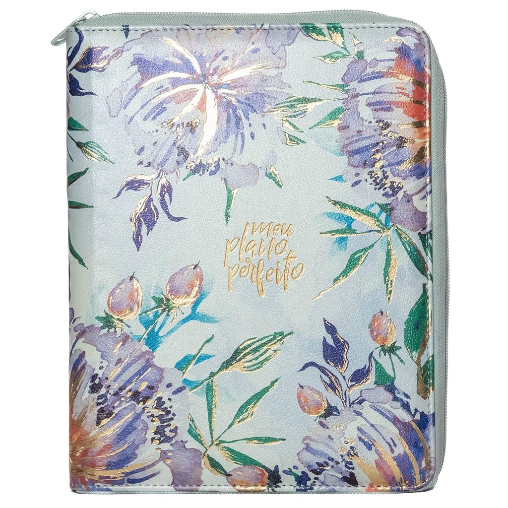 Meu Plano Perfeito |  Com Zíper | Capa Couro-Soft Aquarela em Oferta na Shopee