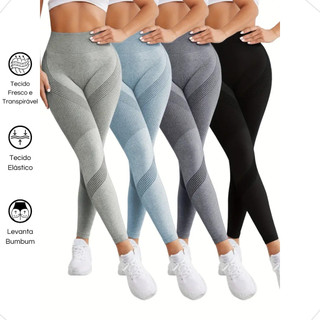 Kit 4 Calça Legging Levanta Bumbum Zero Transparência – Modela, Valoriza e Realça Suas Curvas.
