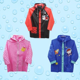 Capa de chuva infantil menino menina com capuz e bolsos