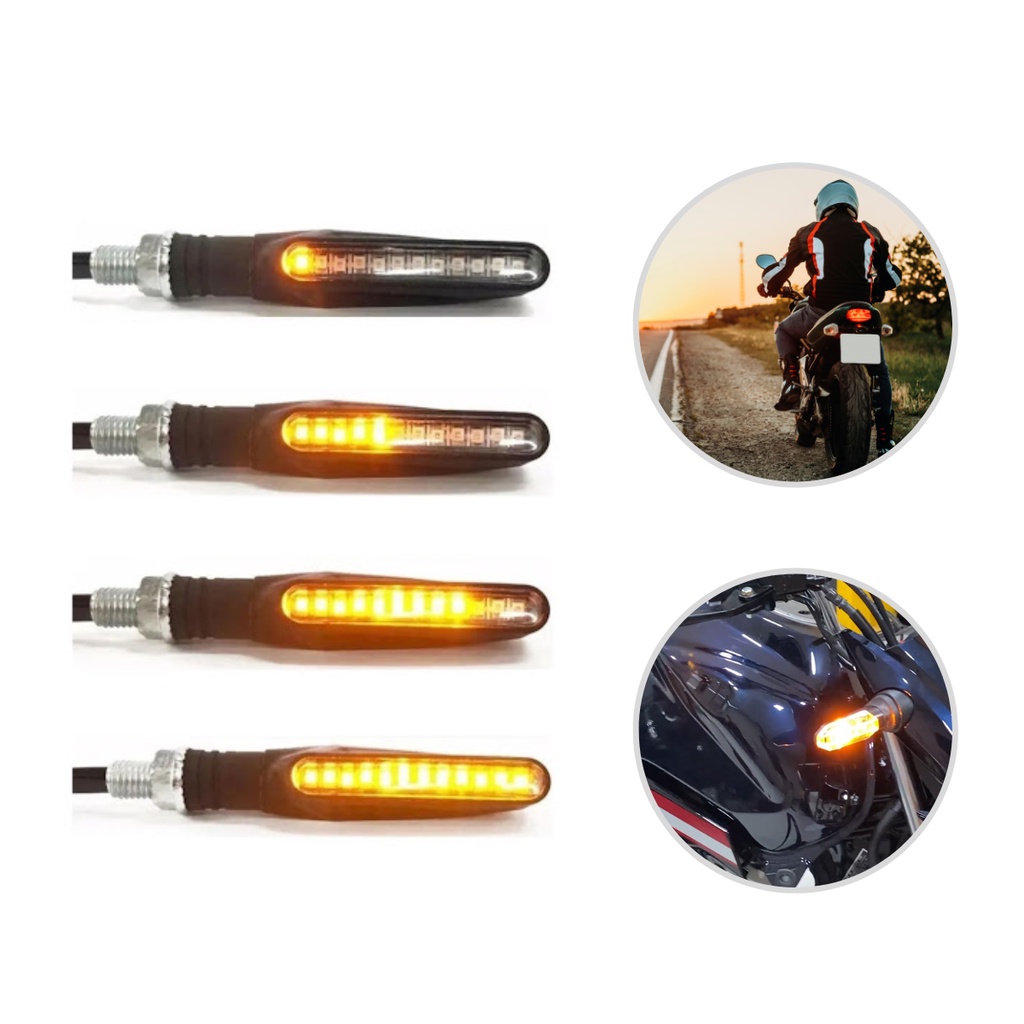 Pisca Moto Led Sequencial Palito Esportiva Cb 300 Xre Slim