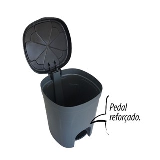 Lixeira com Pedal 7L Preta - ANTARES
