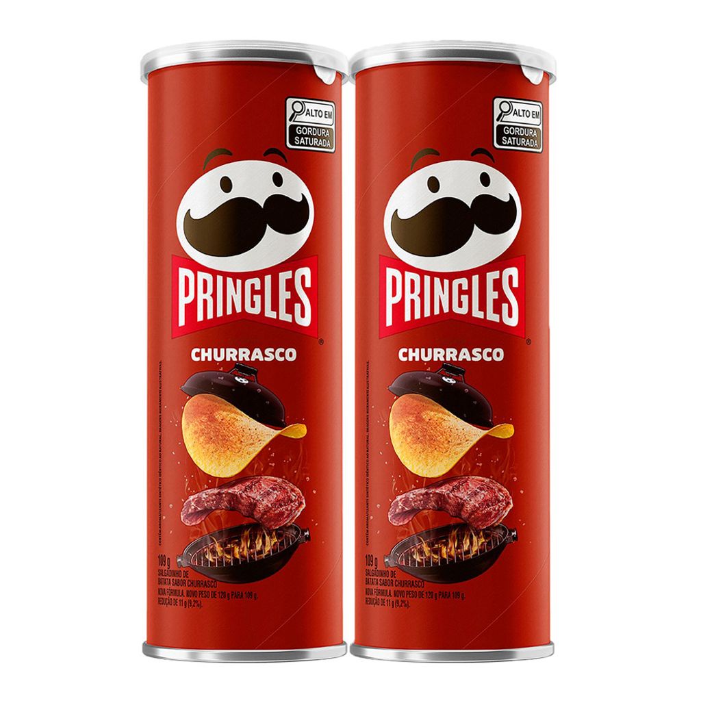 Kit 2 Batata Pringles Churrasco 109g