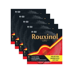 Kit 5 Encordoamento Violão Aço R50 Rouxinol .010” PRR50L