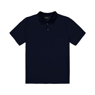 Polo Masculina Com Bolso Cotton Leve Diametro Azul