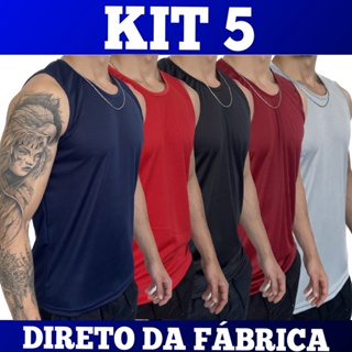 KIT 5 Regata Dry Fit Masculina - Casual - Treino - Academia - Esportes - Exercícios - Corrida em Oferta na Shopee