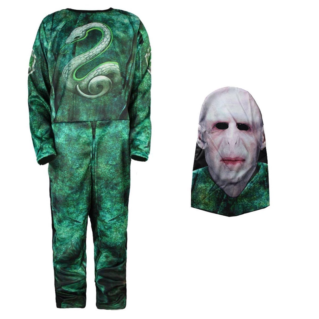 Fantasia Bruxo Infantil de Halloween Longo Com Máscara em Oferta na Shopee