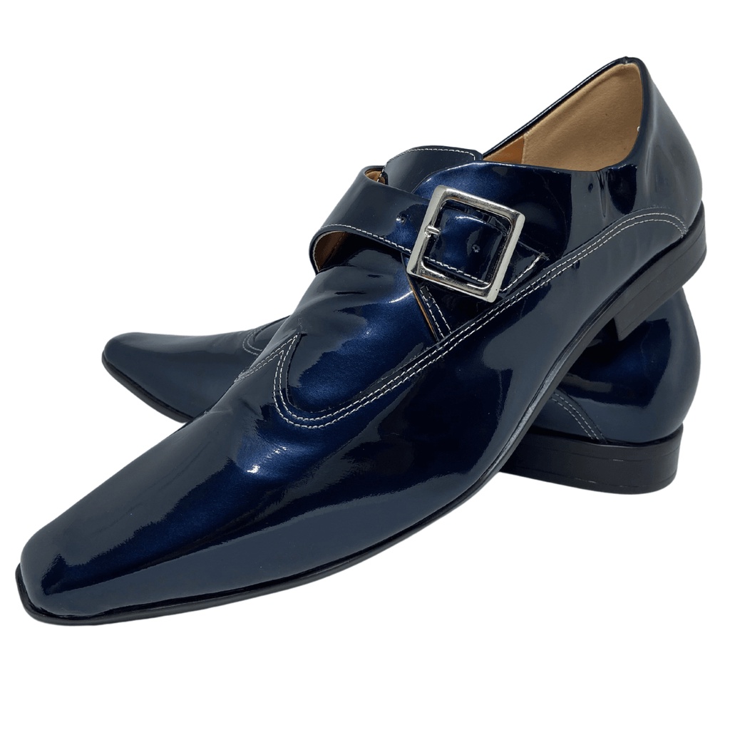 Sapato Masculino Italiano em Couro Social Executivo Azul 583
