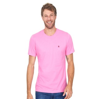 Camiseta Masculina Bordado Bordo Polo Wear Rosa Claro