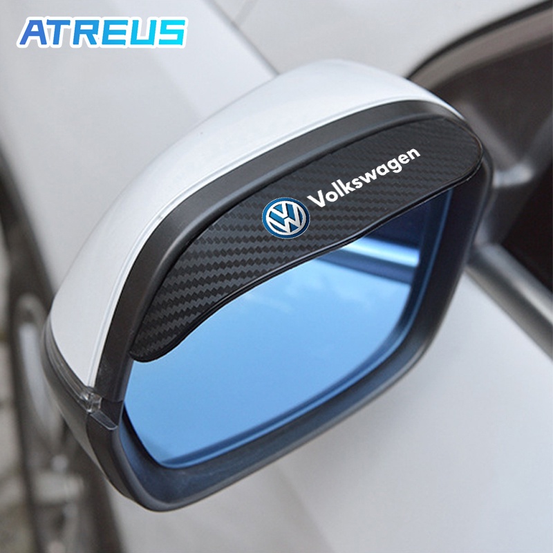2 Peças Para Volkswagen Carro De Fibra De Carbono Vista Traseira Espelho De Chuva À Prova Acessórios Volkswagen Golf Mk4 Mk7 MK3 jetta mk6 Up Passat b5 b6 b7 Tiguan VW Polo 9n 9n3 gol g5 g4 g3 g6 Nivus Fox new Beetle Virtus