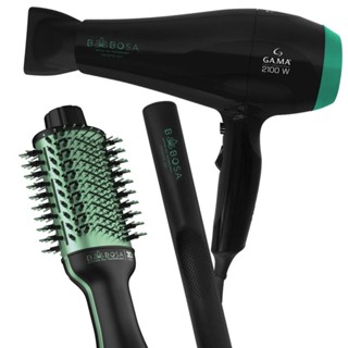 Kit Prancha Secador e Escova de Cabelo Babosa 220v