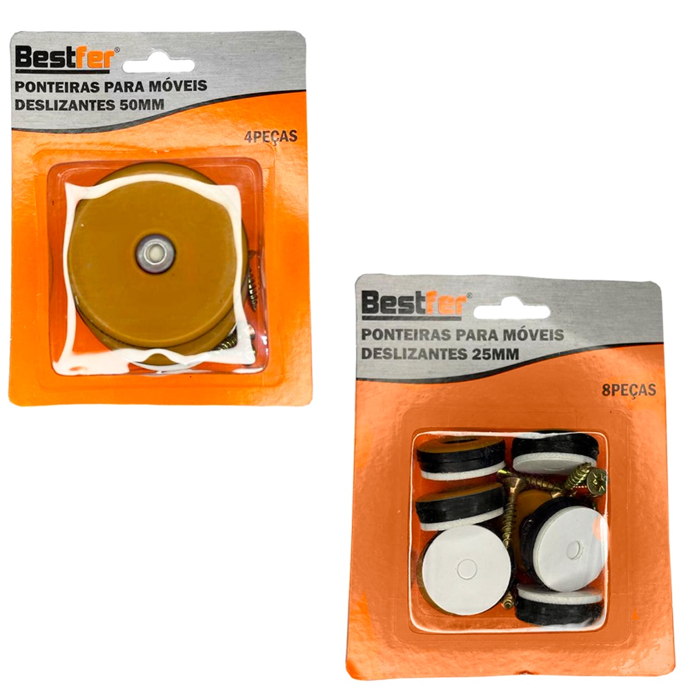 Jogo Ponteira Para Mover Móveis Deslizante Com Parafuso 25mm 50mm Kit Com 4 E 8 Peças em Oferta na Shopee