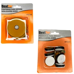 Jogo Ponteira Para Mover Móveis Deslizante Com Parafuso 25mm 50mm Kit Com 4 E 8 Peças