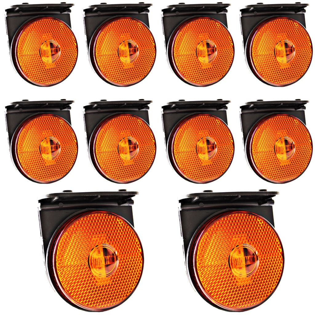 10 Lanterna Lateral Caminhão Carreta 88mm LED BIVOLT AM +Suporte