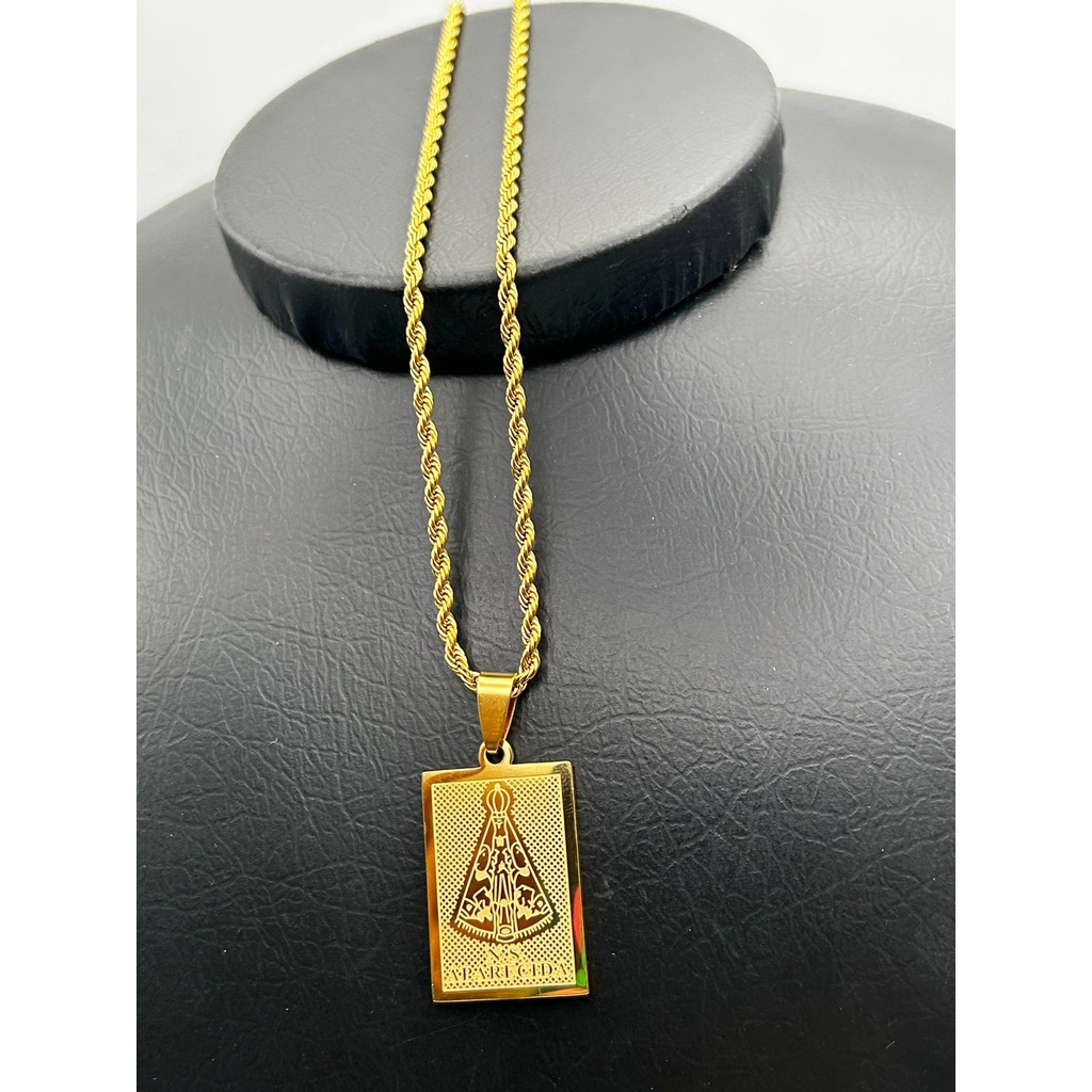Corrente Masculina/feminina Em Aço Inoxidável Com Pingente De Nossa Senhora Aparecida em Oferta na Shopee