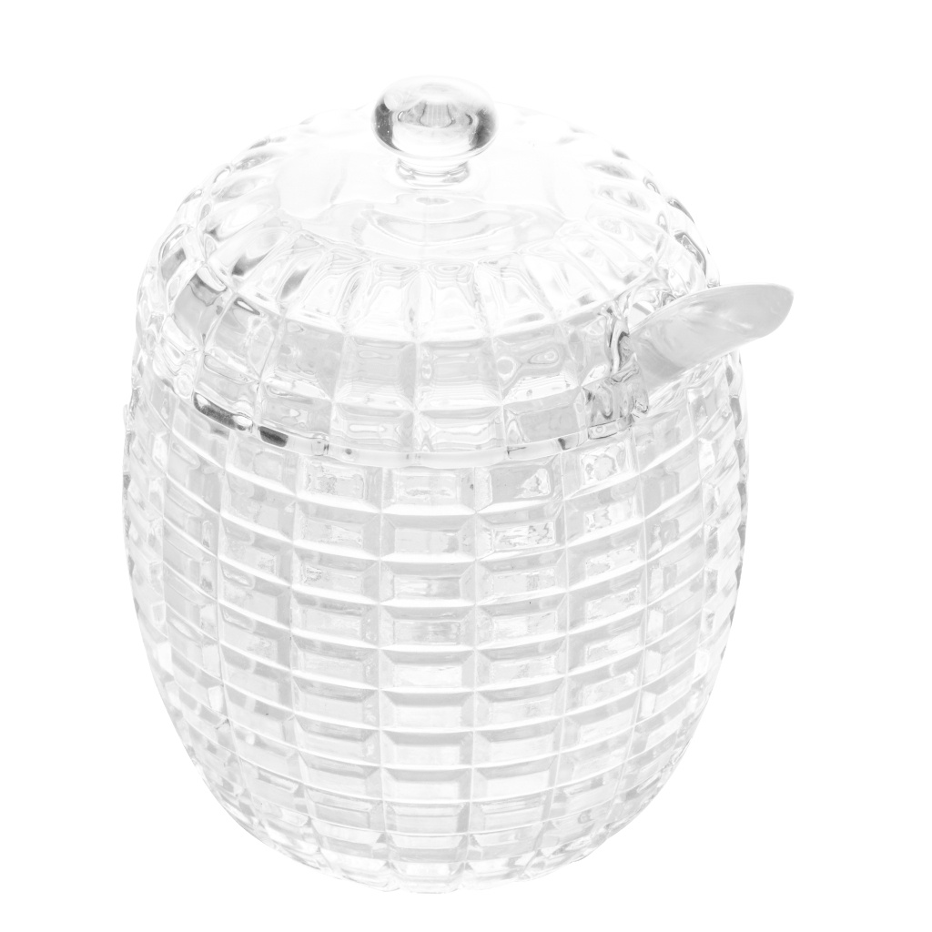 Açucareiro de Cristal de Chumbo com Tampa e Colher Tress 210ml Lyor