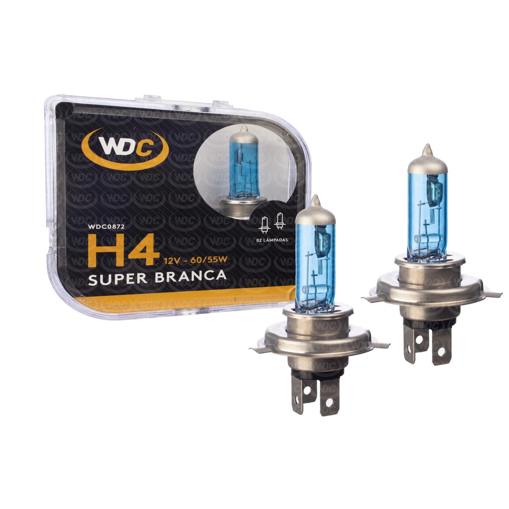 PAR LÂMPADA SUPER BRANCA UNIVERSAL H4 60/55W 12V em Oferta na Shopee