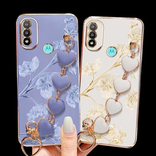 YBD Estilo Coreano De Pequeno E Fresco Para A Motorola Moto E20 E40 Edge 20 30 Beautiful Bauhinia Flower Pattern Com Bracelete Do Amor