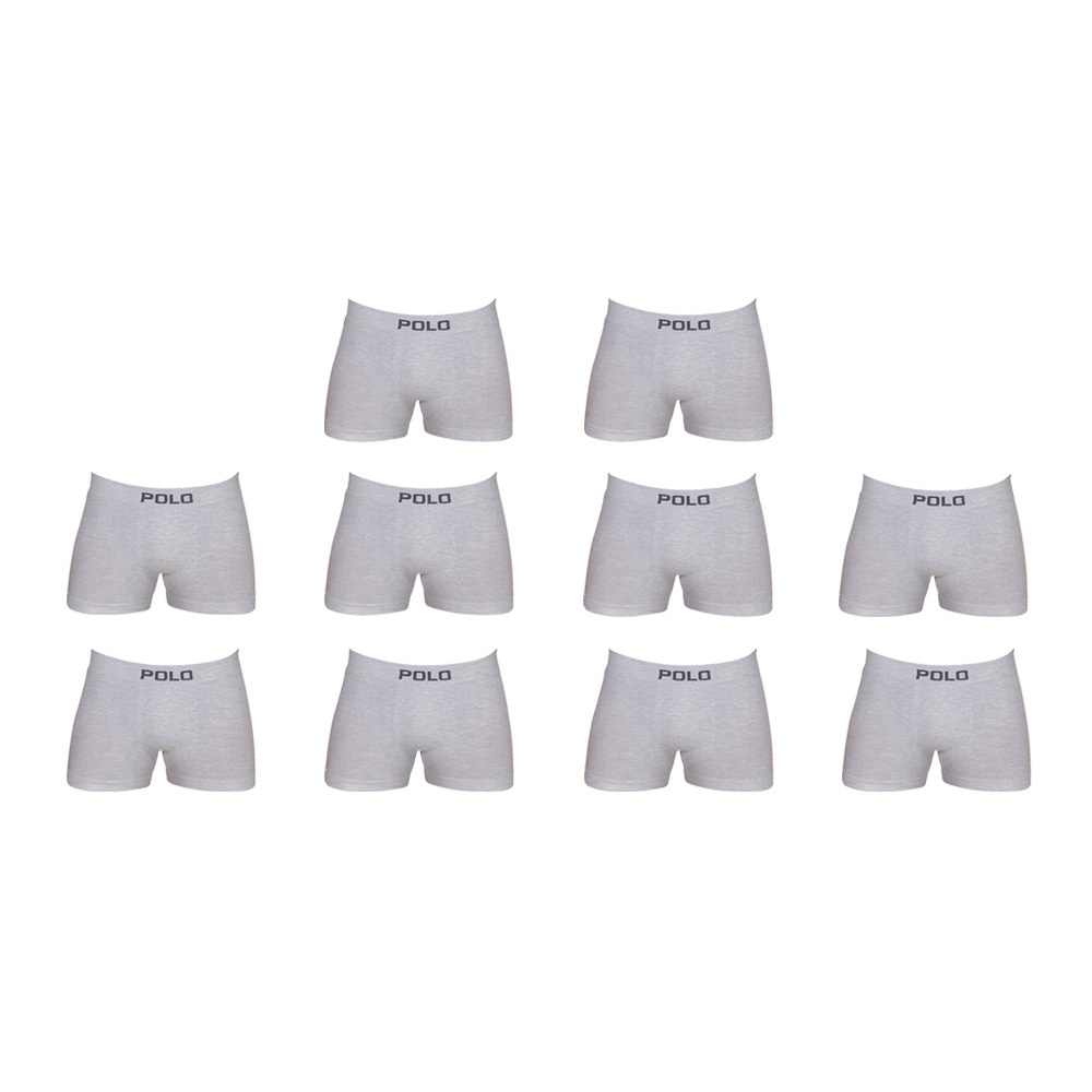 Kit Com 10 Cuecas Boxer Box Polo 781 Algodão Sortido