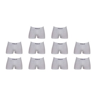 Kit Com 10 Cuecas Boxer Box Polo 781 Algodão Sortido