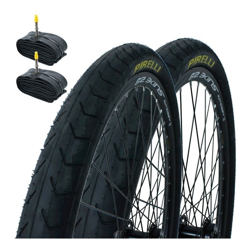 Par De Pneus Camara Bike Aro 29x1.95 Pirelli Phantom Street + 2 Camaras pireli BICO FINO