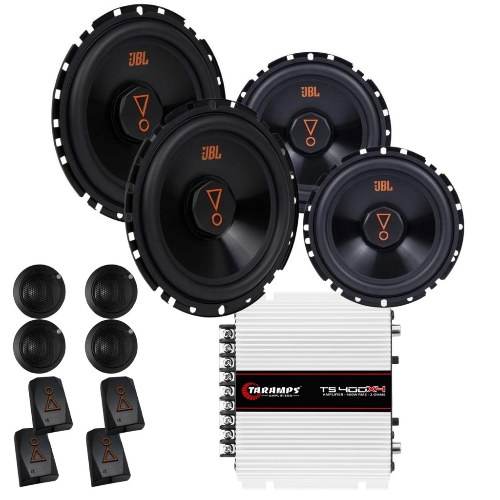 Par Kit 2 Vias JBL Multisystem 62VMS80 160 Watts Rms + Módulo Taramps TS400x4 em Oferta na Shopee