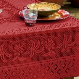 Detalhes do Toalha de Mesa em Renda 4 e 6 Cadeiras Coqueiro Vermelha Decorativa para Cozinha e Sala Elegante