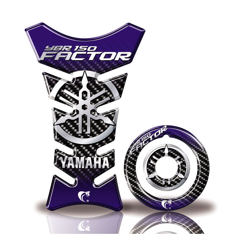 Kit Protetor Tanque Adesivo Moto Yamaha Factor 150 Até Ano 2016  Azul