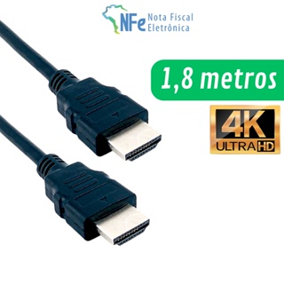 Cabo HDMI 1,8 Metros 4K Full HD 3D V 1.4 – PC Notebook PS3 PS4 Xbox Projetor Monitor em Oferta na Shopee