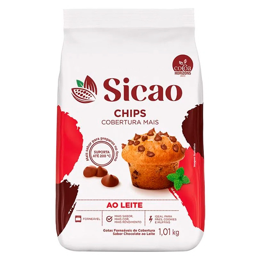 Cobertura Mais Chips Ao Leite - 1,01 kg  - 1 unidade - Sicao - Rizzo