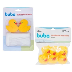 Kit De Banho Organizador Com Ventosa e 06 Patinhos - Buba
