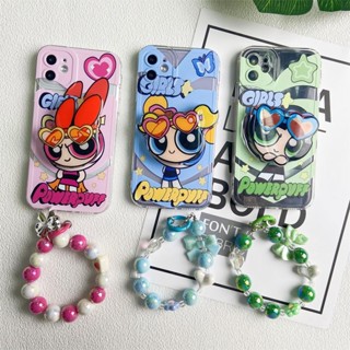 Capa Para Xiaomi Mi 11 Lite 5G NE 11T POCO F3 X3 NFC X4 GT X5 M4 M3 Pro 5G 4G Pulseira De Cristal De Olhos De Anjo TPU Soft Clear Powerpuff Girls Suporte De Óculos De Sol