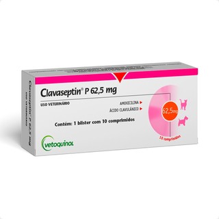 Clavaseptin P 62,5mg Antibiótico para Cães e Gatos - 10 Comprimidos em Oferta na Shopee