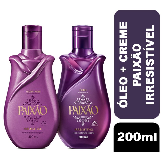 Kit Óleo de Amêndoas Paixão 200ml + Hidratante 200ml Irresistível  (Kit Paixao c/ 02 produtos) em Oferta na Shopee