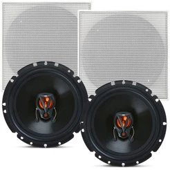 2 Arandela Quadrada Branca Falante Jbl 50w Som Ambiente Teto