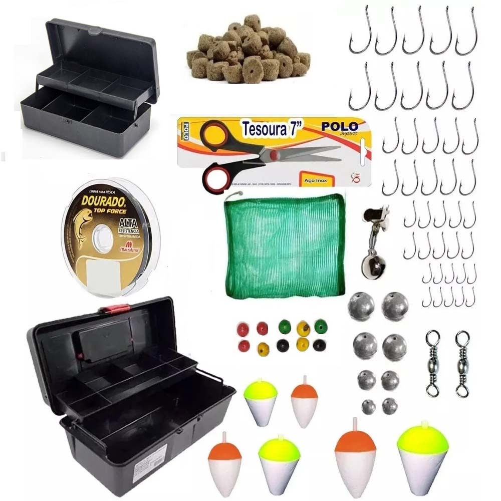 Kit Pescaria Básico Completo Maleta e Itens Barato Summer - Sports & Outdoors