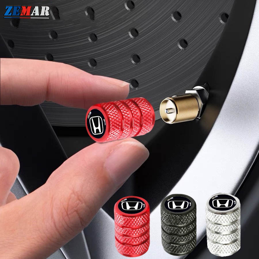 4Pcs Civic Car Tire Válvulas Caps Automotivas Bicicletas Peças Metálicas Impressas Para Fit g10 g9 City Hrv Jazz Forma Cilíndrica Com Logotipo De Carro em Oferta na Shopee