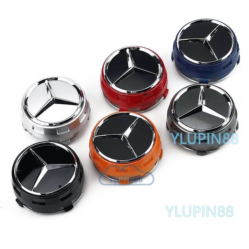 4pcs 75mm Mercedes Benz AMG A45 CLA45 C63 GLA45 Ace . Tampa Do Aro Da Cubo Central Roda Carro