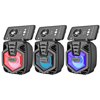 Caixa de Som Rádio FM Música com Led Mini Caixinha Bluetooth Potente Com Suporte para Celular Portátil Pendrive MP3 Cartão de Memória TF