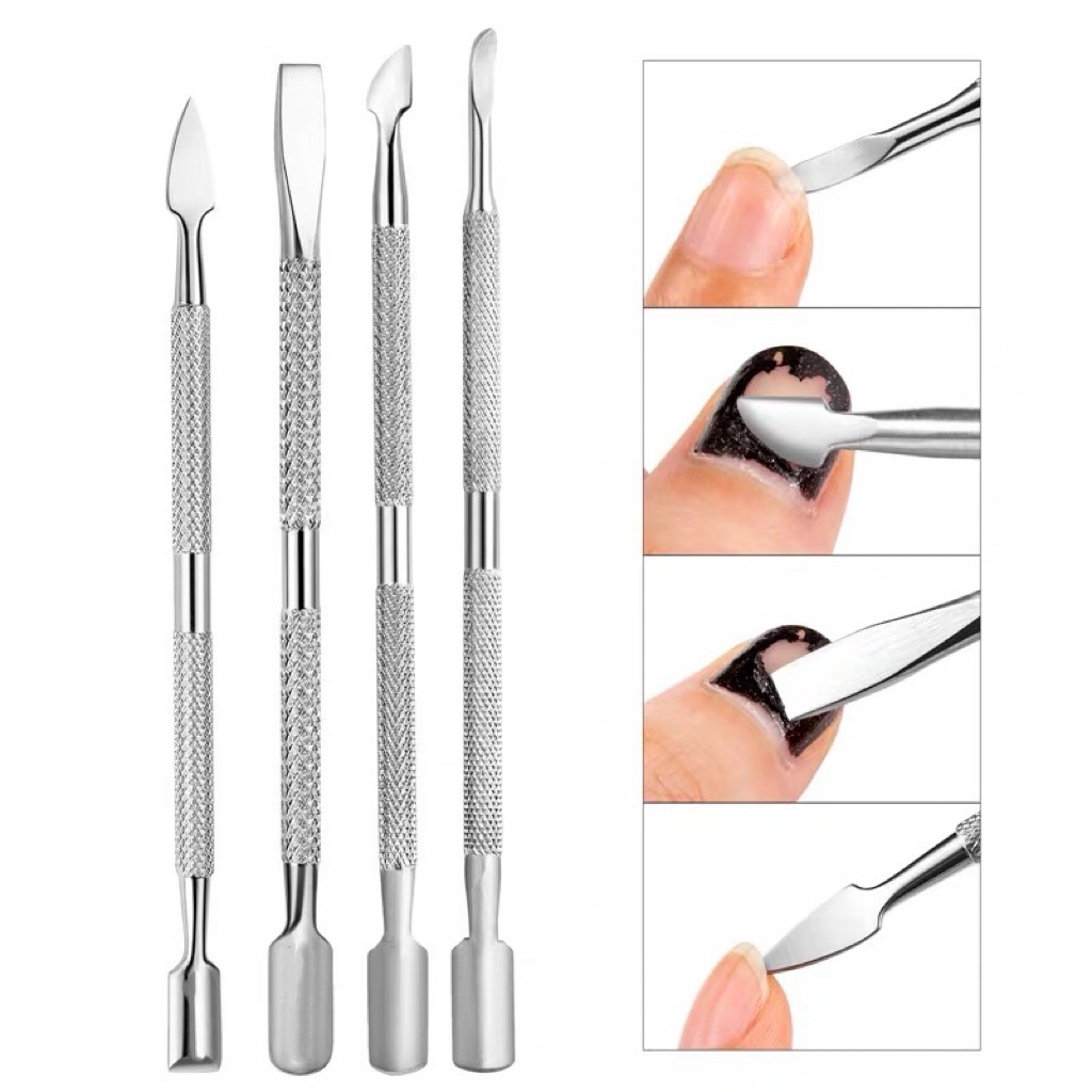 Kit 4 Espátulas Proficional Aço Inox para Manicure - Pedicure Podologia On Sale