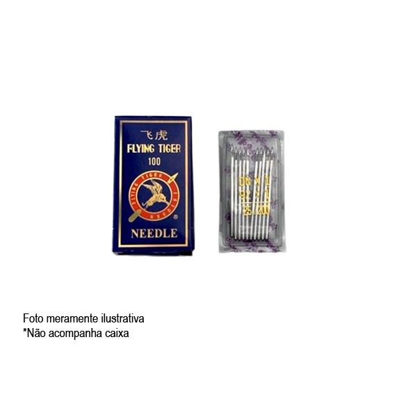 Kit 10 Agulhas Espessura 25 Em Aço Inoxidável Para Máquina de Costura Doméstica Modelo HAX1 · foto 2