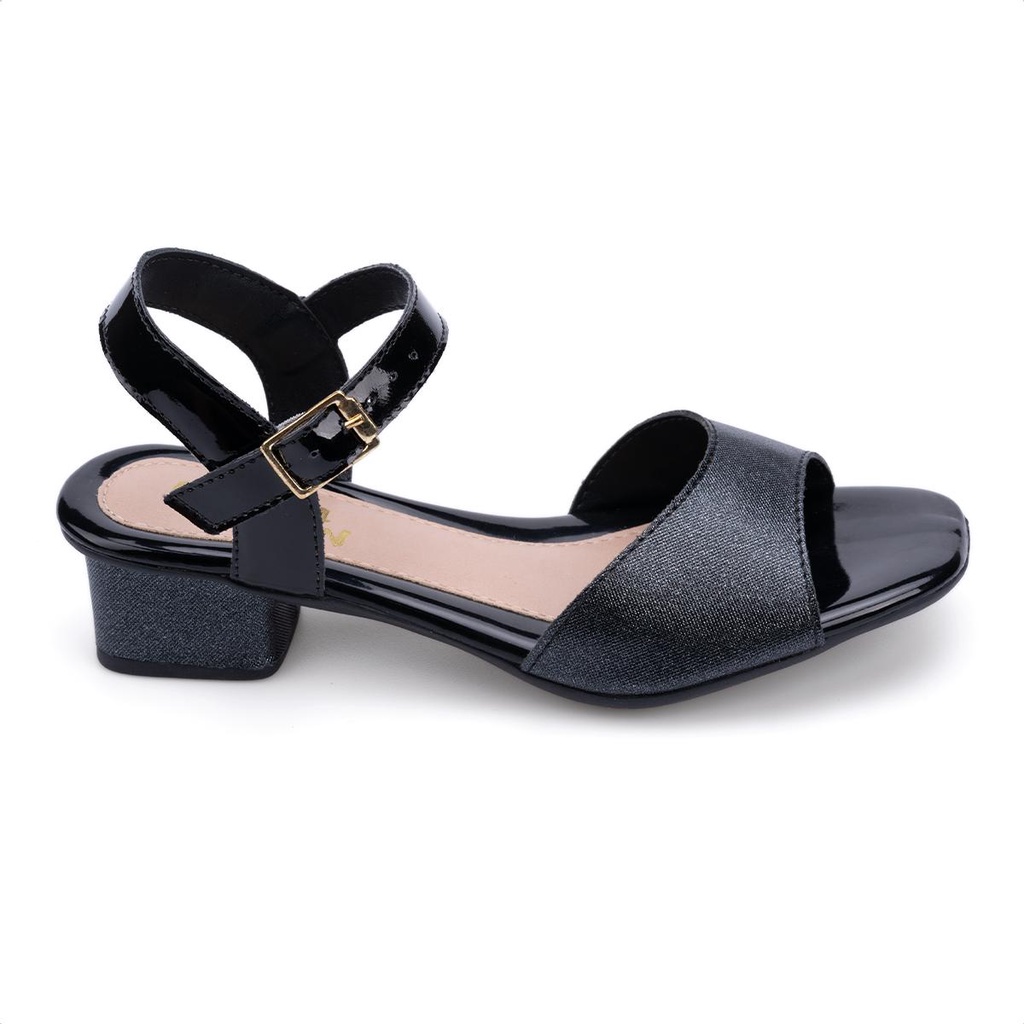 Sandália Infantil Menina Fashion Verniz Tira Brilhante Salto Bloco em Oferta na Shopee